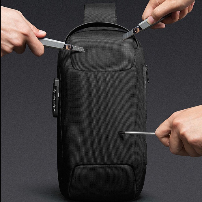 BANGE Tas Selempang Pria Tas Pria Sling Bag Pria Charger USB - TENCENT