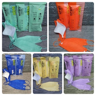 Masker KF94 Careion Model Korea 4ply Mix Warna isi 10pcs Embos Belahan Hidung v