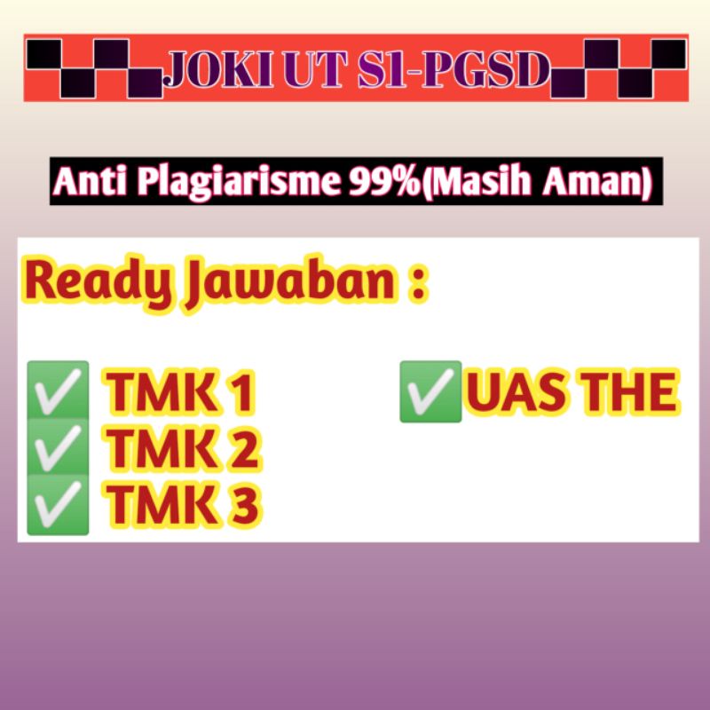 Ready Jawaban TMK/TUTON/UAS THE, UT