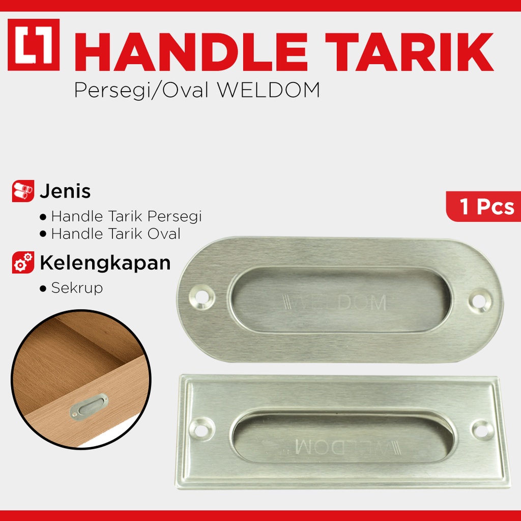 Handle Kom Tanam Tarikan Pegangan Pintu Geser Sliding Door - Weldom