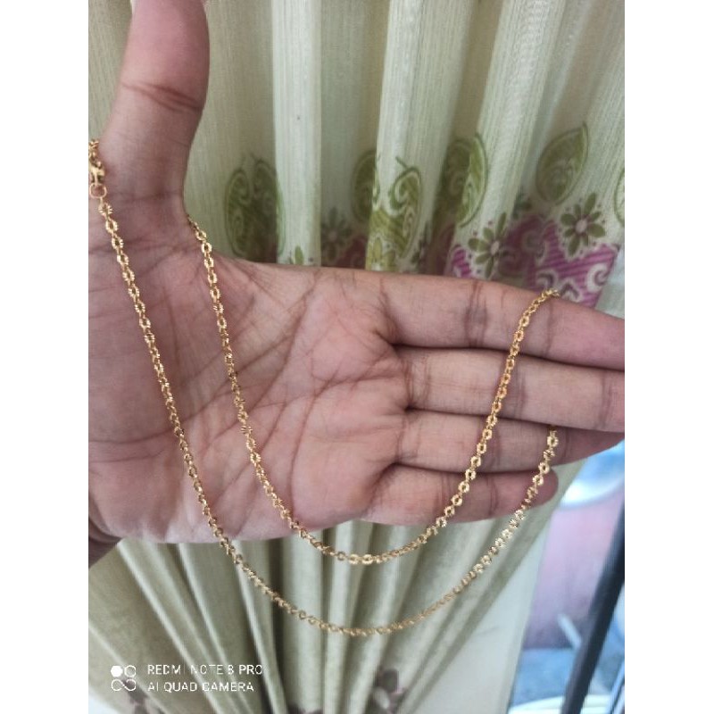 KALUNG TITANIUM NURI MOTIF 0.4 WARNA EMAS PRIA - WANITA BAGUS