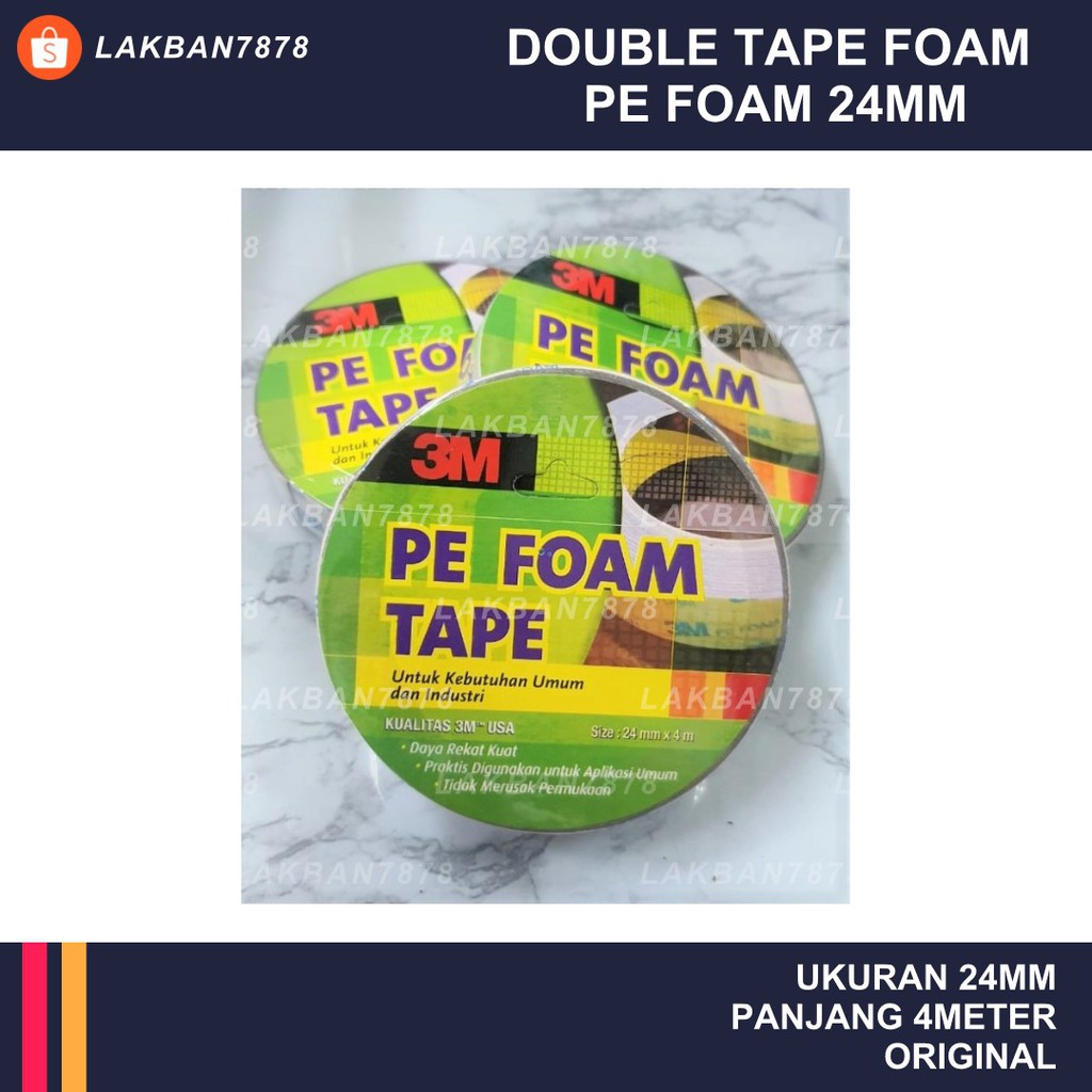 

PE FOAM Tape DOUBLE TAPE BUSA 3m 24mm x 4 M Meter ORIGINAL