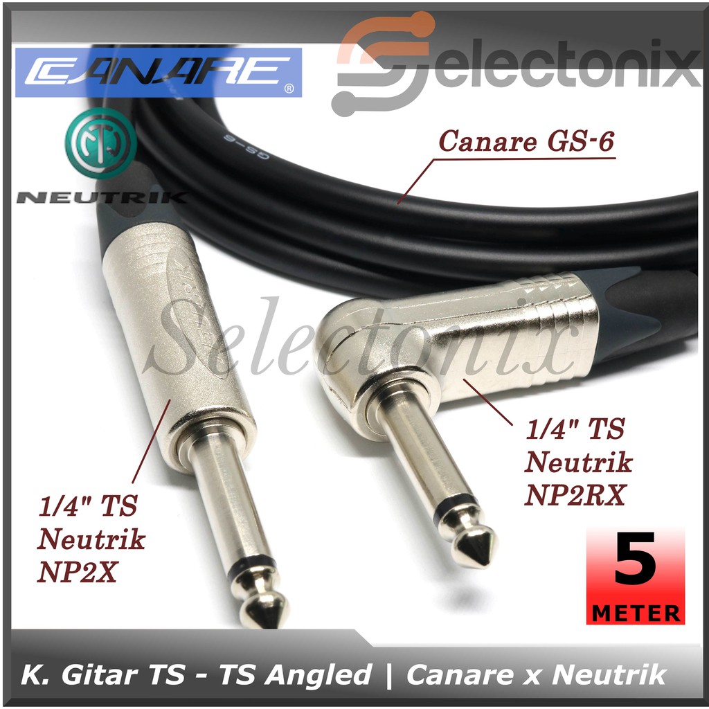 Kabel Gitar TS - TS Angled | Canare x Neutrik [5m]