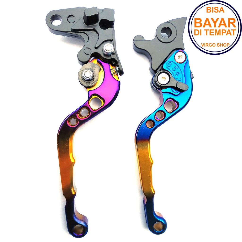 Handle REM CNC 2 Tone MIO Karbu Variasi Motor Bahan FULL CNC - Blue Gold