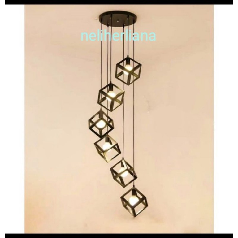 lampu gantung void tangga minimalis 6in1