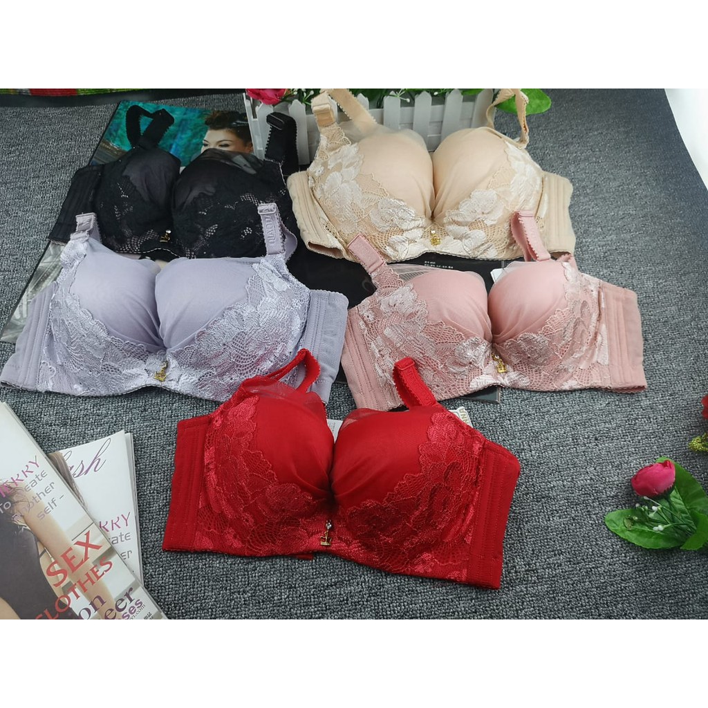 bra wanita import CUP B 2436 busa tipis ada kawat kain lembut