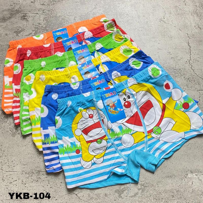 ( 3 pcs )CD boxer anak cowo Yihao motif doraemon