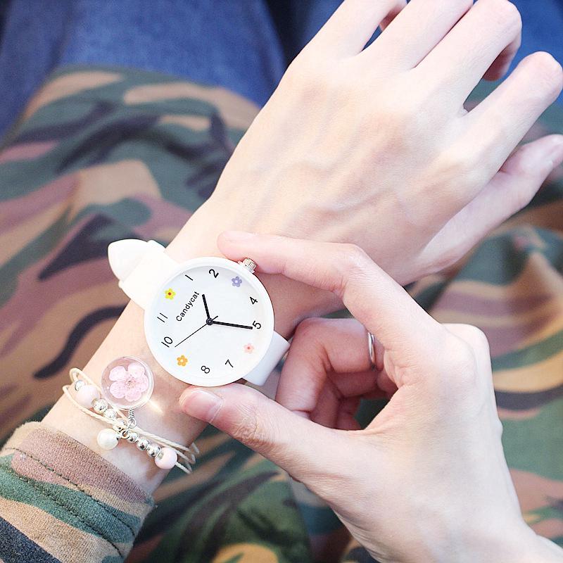 Jam Tangan Quartz Analog Korea Dial Bulat Gambar Kartun