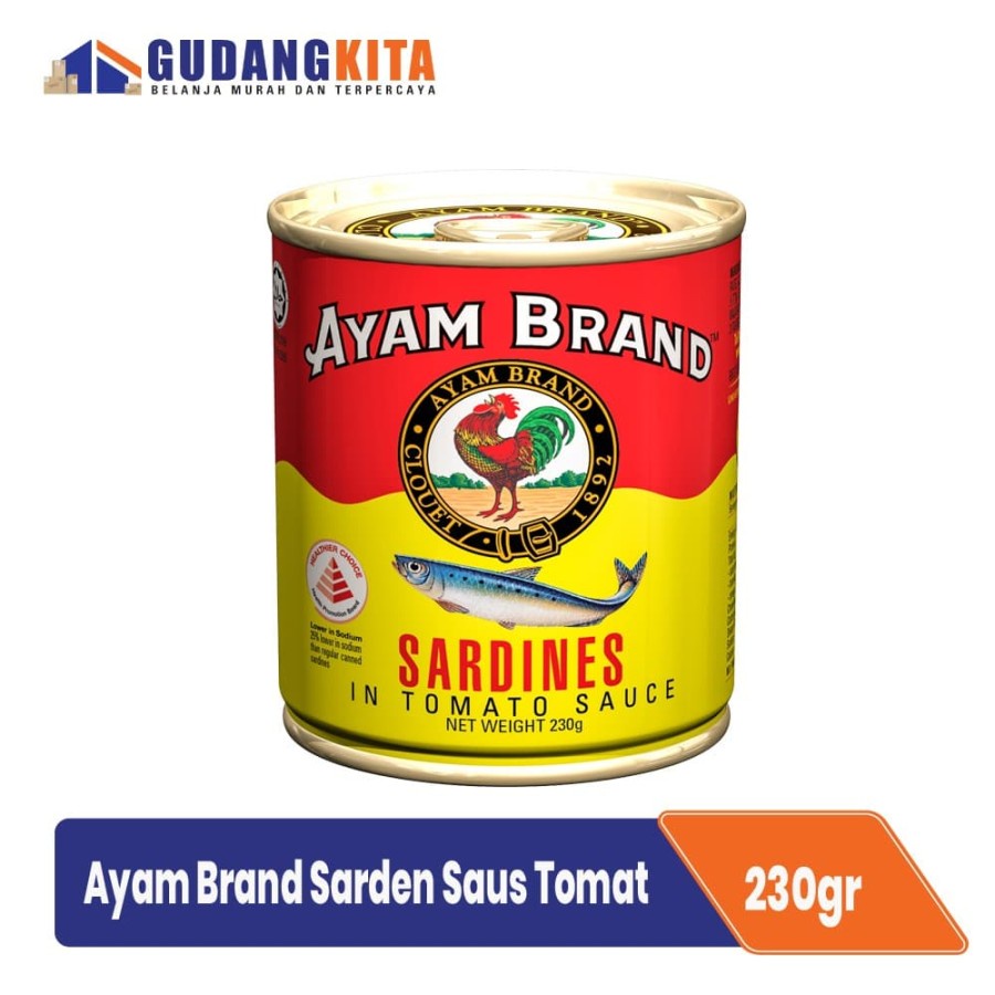 

Sarden Kalengan Saus Tomat 230g / Ayam Brand Sardines in Tomato Sauce