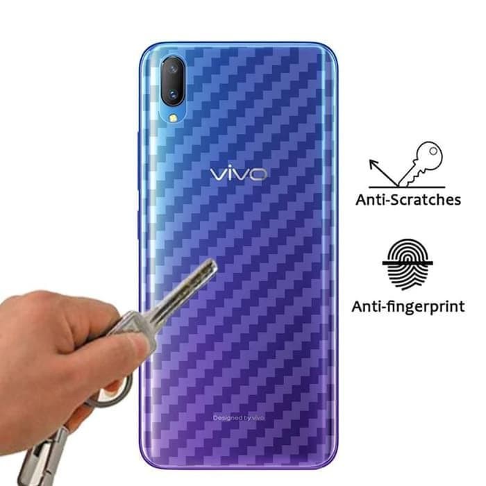 Carbon Garskin for Vivo Y91 Y95 Premium 3D Carbon Back Skin Anti Gores Belakang