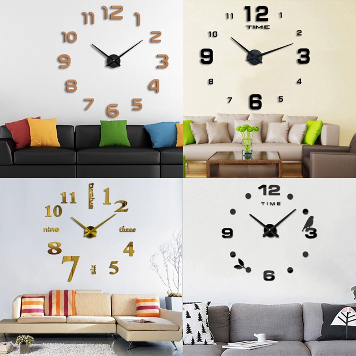 DIY Jam Dinding Besar Taffware Giant Wall Clock Creative Design 80-130cm