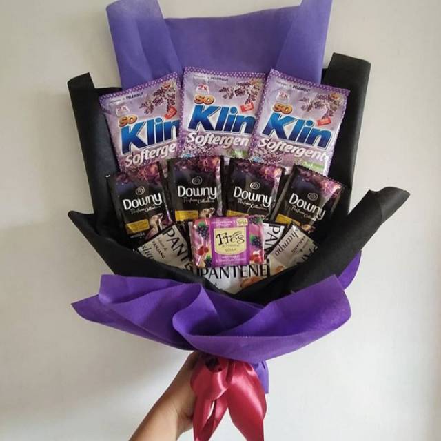 Buket sabun, detergen dan pewangi