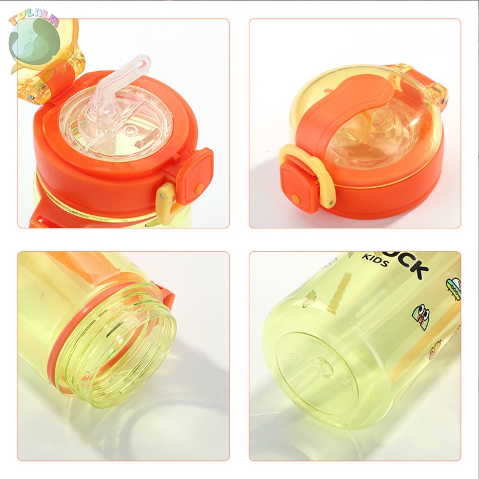 [TULALA SHOP]Botol minunJerami Anak Karakter duck/Botol Minum Import Kualitas Tinggi/Botol Minum Lucu Motif Karakter Imut dengan Sedotan Tempat Air Minum Sedotan Straw Water Bottle Wadah