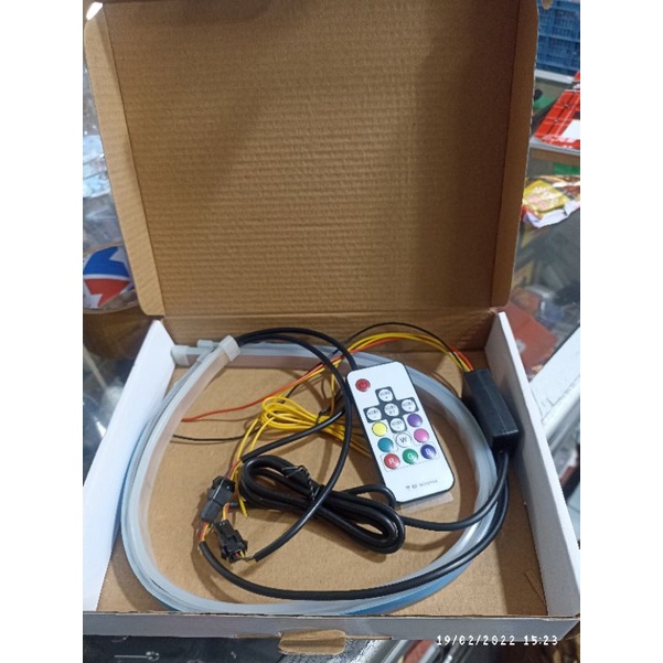 lampu alis rgb drl flexibel slim rgb remote rubah warna 30cm 45cm nmax pcx mobil lexi adv semua