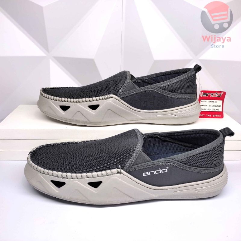 Sepatu Slip On Pria ANDO Kualitas Terbaik untuk Kebutuhan Sehari-hari BEST ROCKFIRE MONREAL