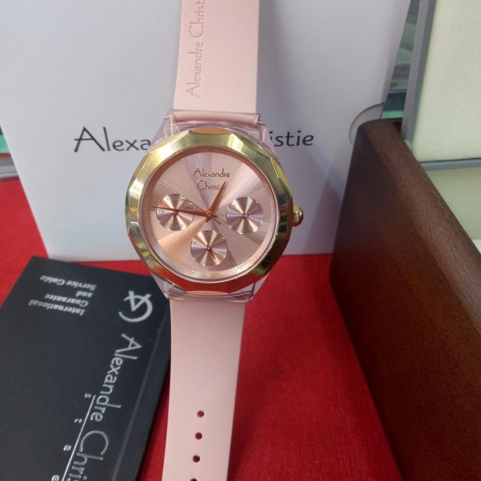 Jam Tangan Analog Wanita ALEXANDER CHRISTIE Ac 2808 BF Ruber Pink barang ada