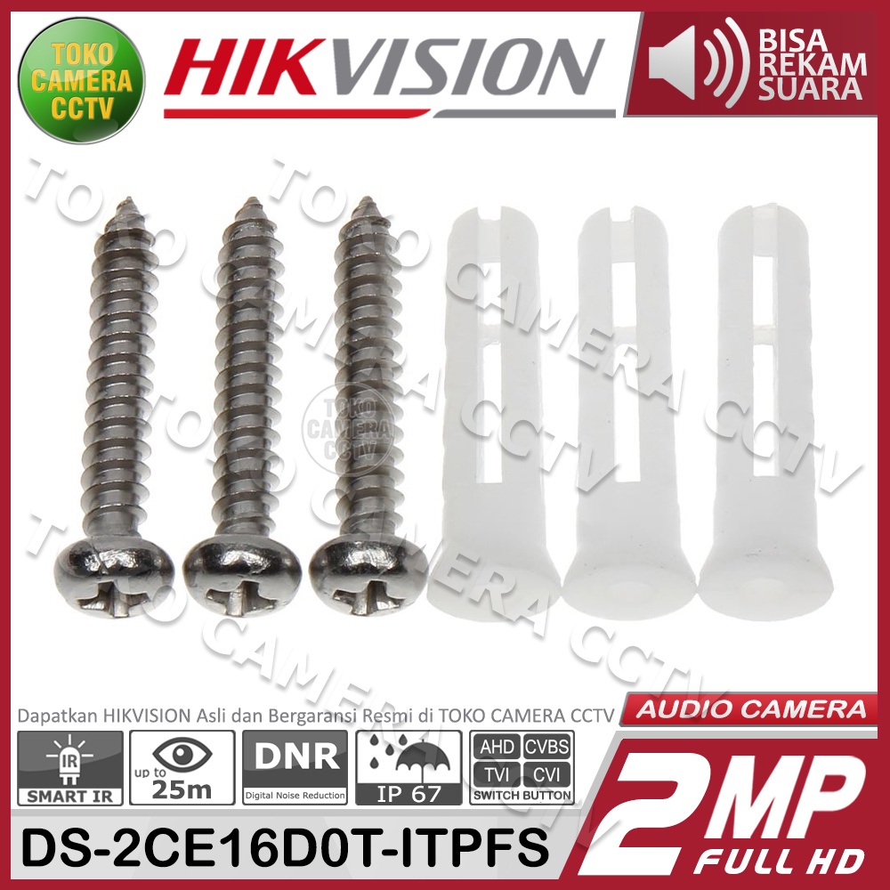 KAMERA CCTV OUTDOOR HIKVISION 2MP MIC AUDIO CAMERA HIKVISION 2MP AUDIO