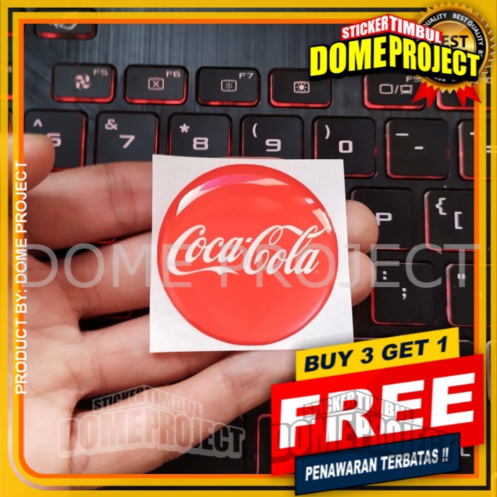 STIKER MOTOR  TIMBUL EMBLEM 3D LOGO COCA COLA STICKER KEREN LENTUR WATERPROOF OUTDOOR AESTHETIC