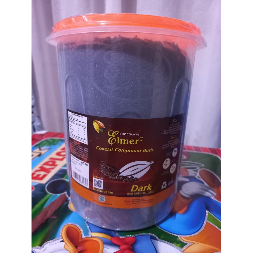 

Meses (Coklat Compound Butir) Elmer Dark Vista 3 Kg