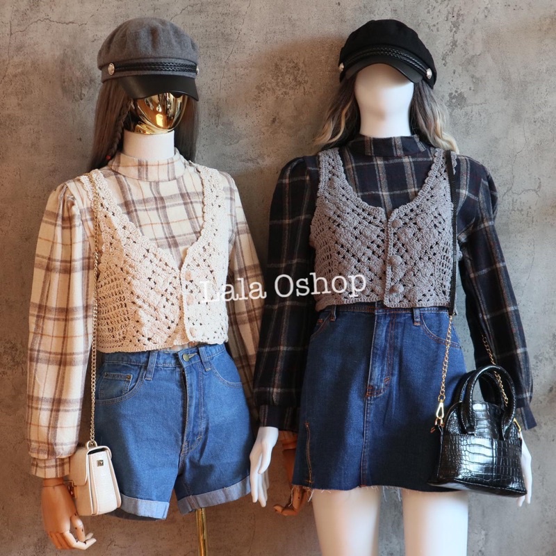 Hana One Set Flanel with Tanktop Import