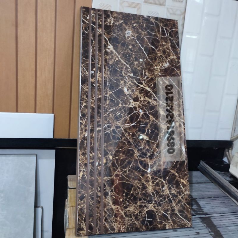 granit anak tangga 30x60 kilap corak marmer coklat damasko brown