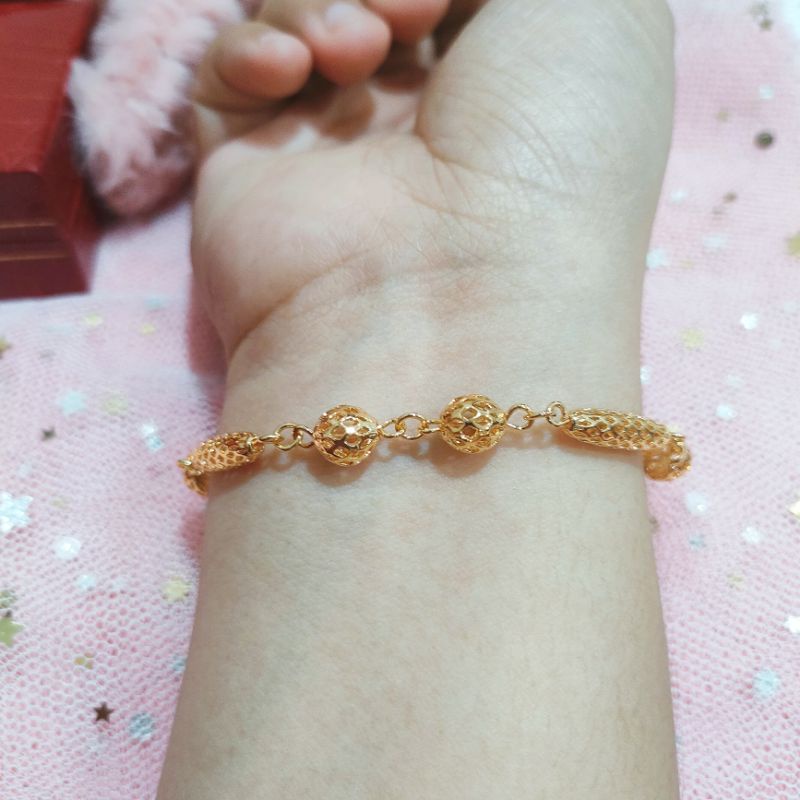 Gelang Tangan Wanita Titanium Anti Karat Lapis Emas839ME