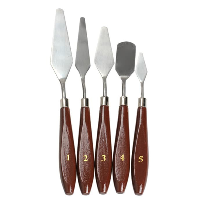 Palette Knife with Wooden Handle (5pcs)