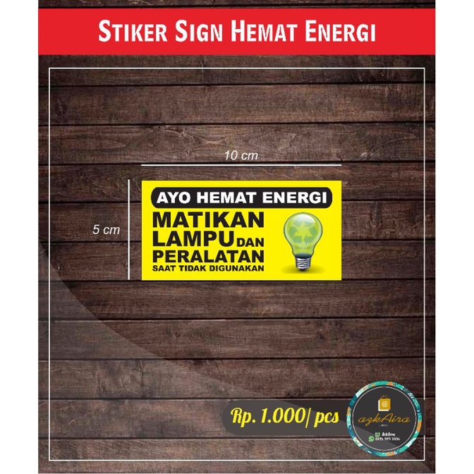 Jual Sticker Stiker Sign Rambu Ayo Hemat Energi Uk 10x5 Cm Shopee