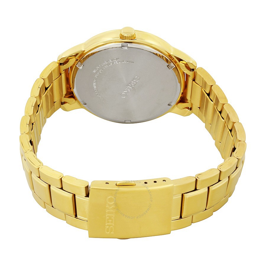 Seiko Quartz SUR198P1 Gold Plated Bracelet | Jam Tangan Pria SUR198