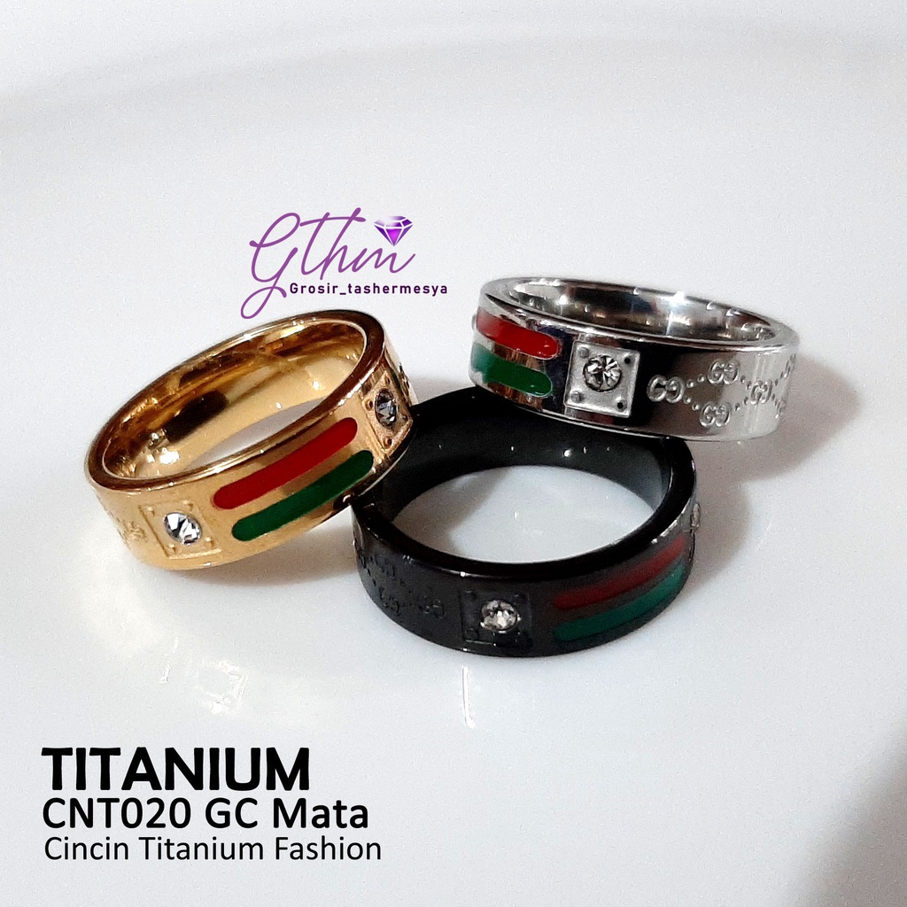 cincin titanium laki-laki dan wanita gc mata cnt020 gthm jewelry