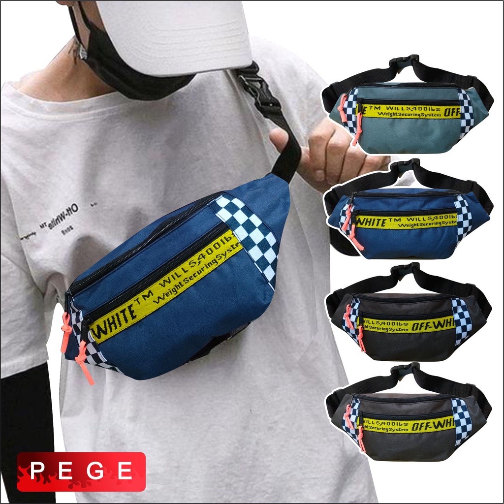 Tas Selempang Waistbag Pria PEGE slempang Slingbag Bahu Kasual Cowok - PG 8906