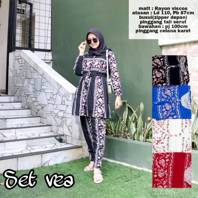 Setelan Celana Panjang Lengan Panjang Rayon Vicose Set Vea Gamis Rayon Viscose