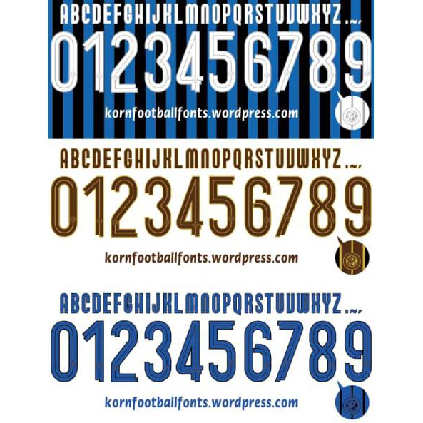 Ready Stok Custom Font Nameset Inter Milan 2007-09