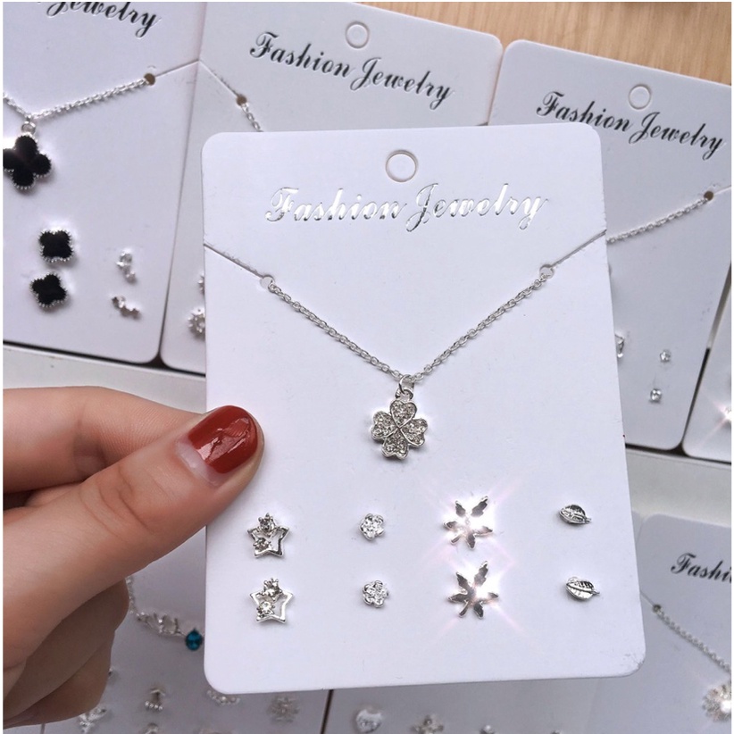 Set Kalung Anting 4 Set Fashion Wanita Anting Korea Aksesoris Murah Dalika