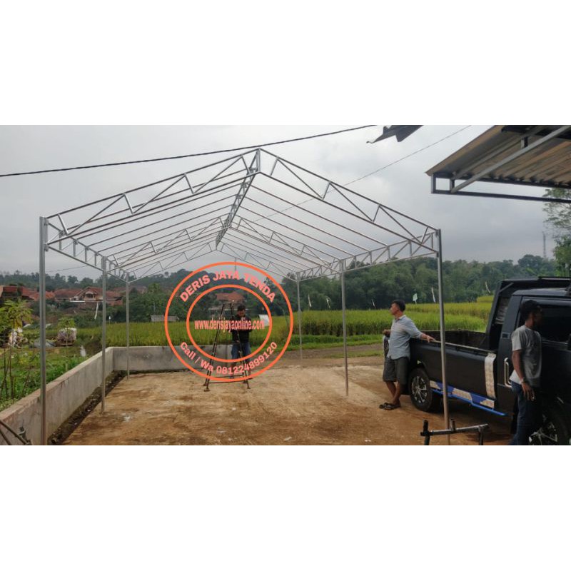 Rangka tenda pesta model rumah 4x6