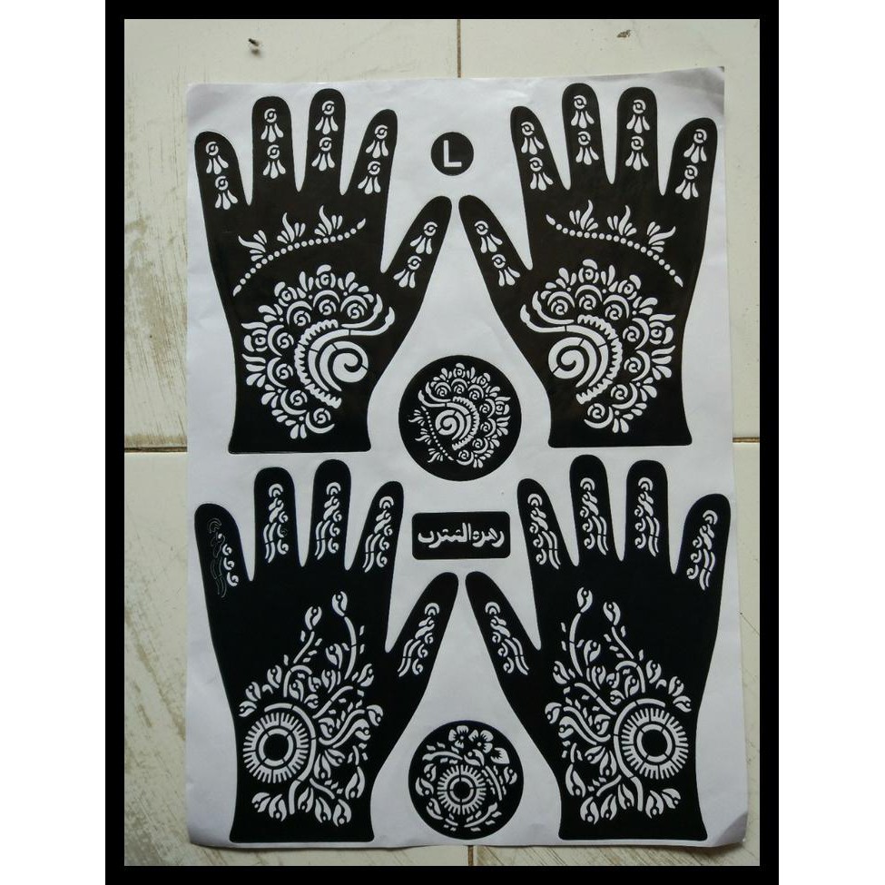 Paling Dicari Sticker Cetakan Henna Hena Mahendi Golecha Dll