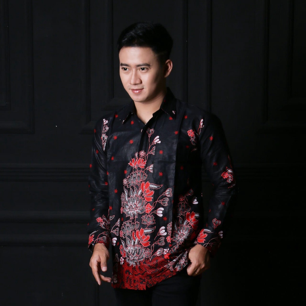 Kemeja batik lengan panjang size m l xl xxl xxxl-NO KMJ Sakura