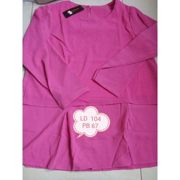 Baju atasan wanita/jumbo/Lengan panjang pink