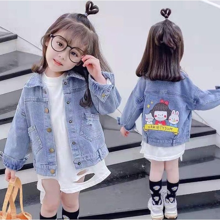 Jaket jeans anak perempuan import 1-3 tahun kualitas premium - 2THN