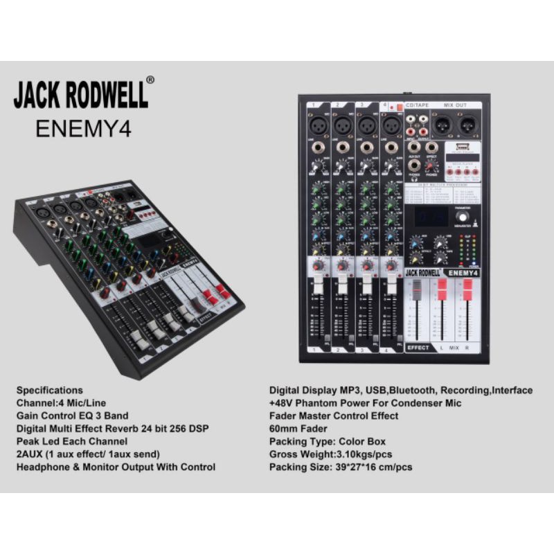 MIXER AUDIO 4 CHANNEL MIXER JACK RODWELL ENEMY4