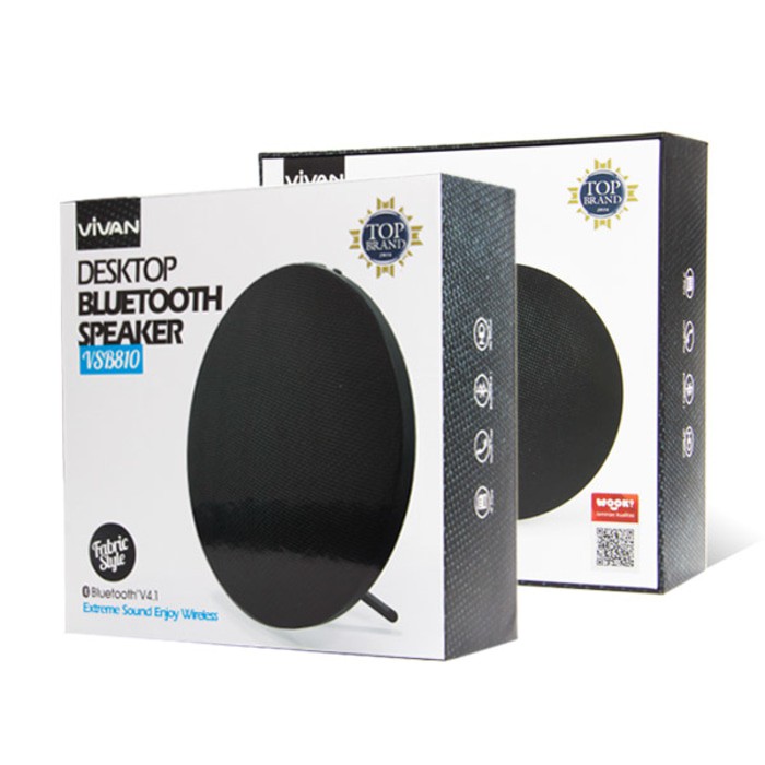 Unik Vivan VSB810 Bluetooth V4 1 Fashionable Linen Mesh Round Speaker Black Diskon