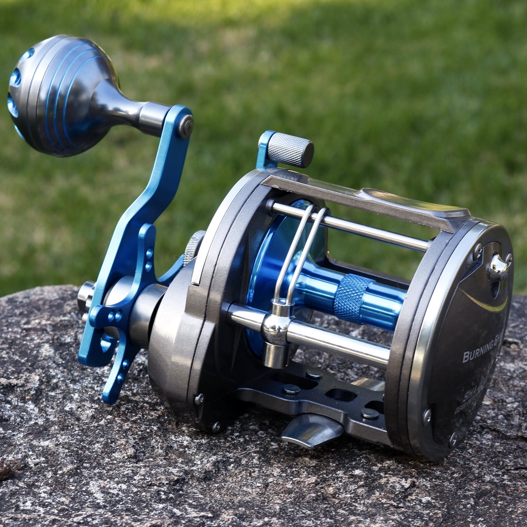 Rasio Gear Fishing Reel Air Asin 4.1: 1 Bintang Grag Reel Bahan Paduan Kekuatan Tinggi Kuat Memancing Drum Trolling Fishing Reel untuk Berselancar dan Air Asin