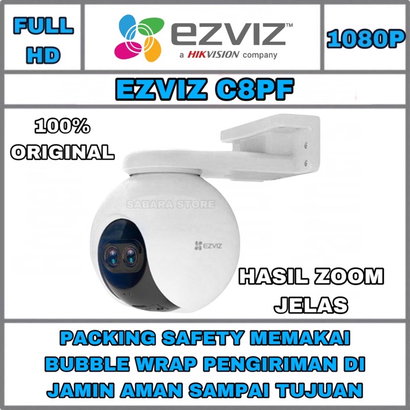 CCTV WIFI KAMERA IP CAMERA WIRELESS EZVIZ C8PF 1080P PTZ OUTDOOR DUAL LENS IPC IPCAM JELAS MURAH FULL HD PAN &amp; TILT ZOOM bisa lihat plat no nomer mobil mobil ORIGINAL