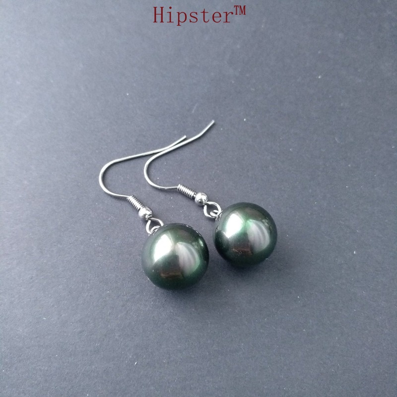 Hot Fashion Temperament Freshwater Natural Black Pearl Simple Earrings