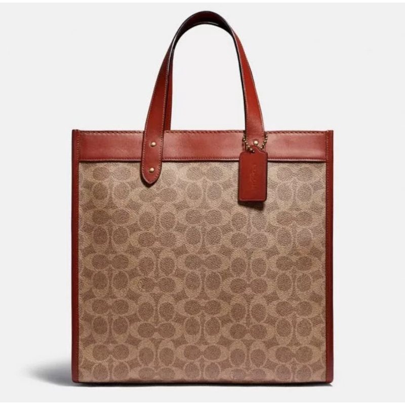 Coach Field Tote in Signature Canvas With Horse and Carriage Print