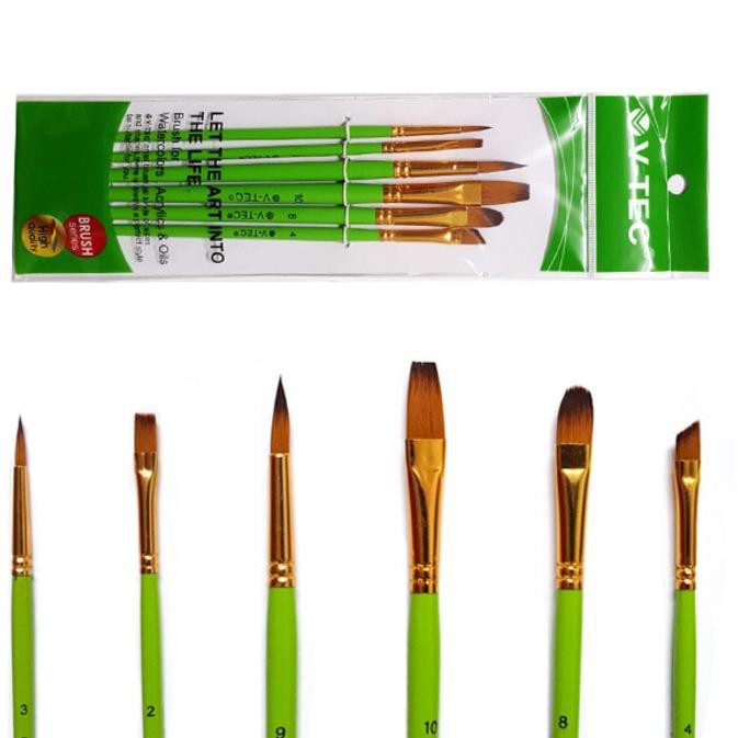 

Ed6Code MURAH !! V-Tec Brush A0278 Set 6 / Kuas Lukis Set isi 6 / vtec artist brush(terlaris)S5G3