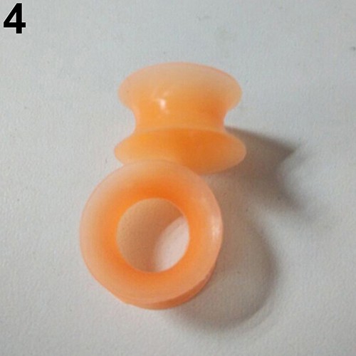 2 Pcs Soft Silicone Ear Flesh Tunnels Plug Stretcher Piercing Gauge Earrings