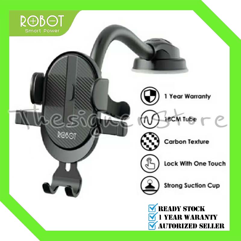 Car Holder Robot RT-CH16 Phone  Holder HP Dashboard Mobil Mount Bracket Universal Suction - Garansi Resmi 1 Tahun