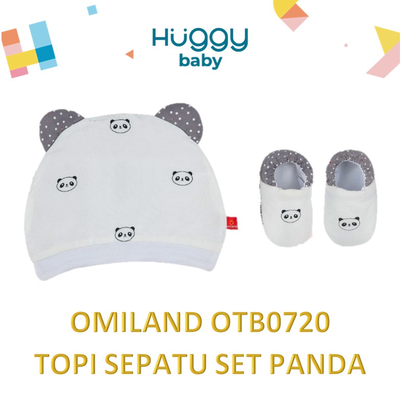 Omiland OTB0720 Topi Bayi Sepatu Bayi Set Panda Series