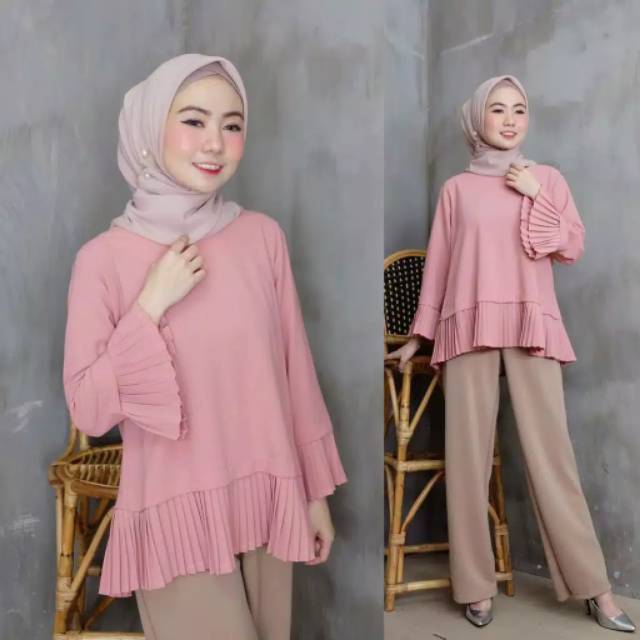 ( PROMO FLASH SALE ) FIBRENA BLOUSE PLISKET / TERLARIS